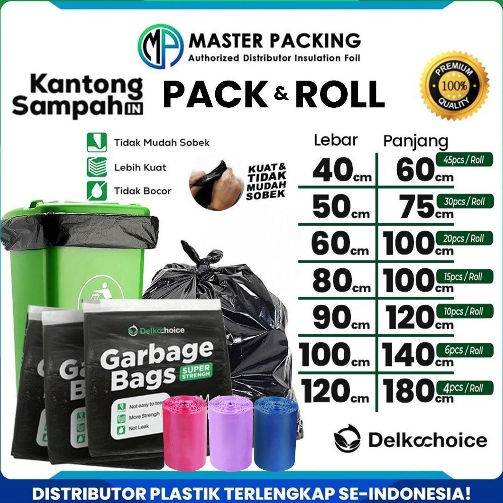 Plastik Kresek Kantong Sampah / Plastic Trash Bag / Garbage Bag Hitam Delkochoice Harga Per-Pack