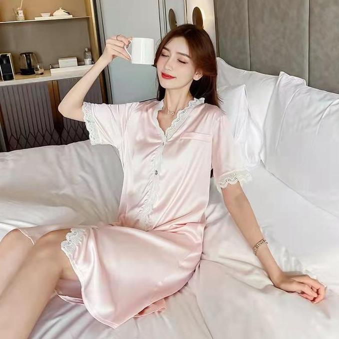 Vestito- Pakaian Rumah Piyama Rayon Lengan Pendek Setengah Panjang Musim Panas Nita Summer Baju Tidu