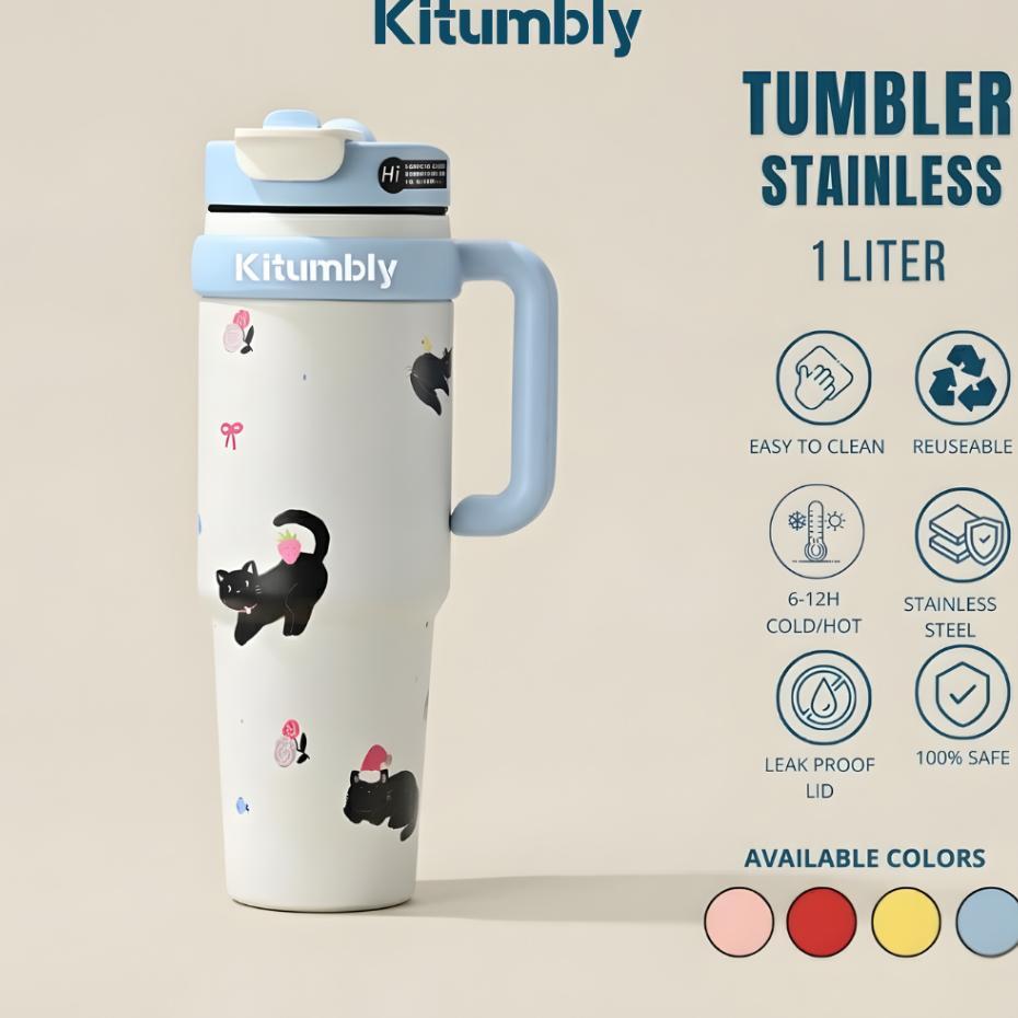 Kitumbly Tumbler Stainless 1 Liter (058) Termos Portable Panas Dingin