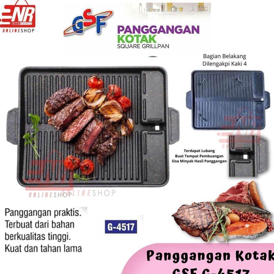 Panggangan Kotak Gsf - 4517 / Yakiniku Grill Pan / Grill Pan Anti Lengket / Alat Bakar Daging Sosis 