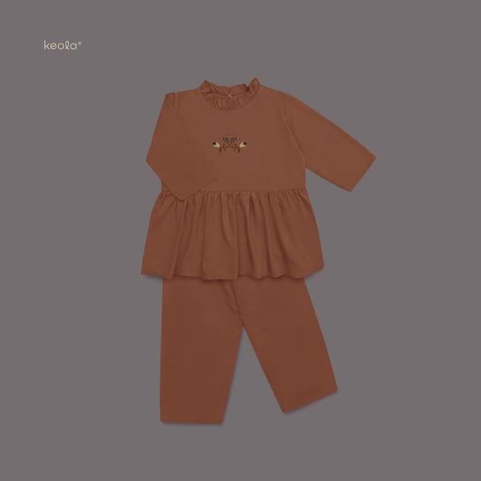 Stile- Keola - (Size 6 - 10Tahun) Keola Setelan Anak Perempuan Chanderi Tunik Set Dress Gamis / Baju