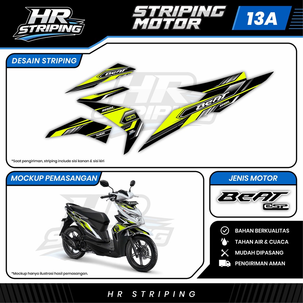 Sticker Striping Beat ESP Full Body Stiker Beat ESP Keren Racing Waterproof Premium | Decal Motor An
