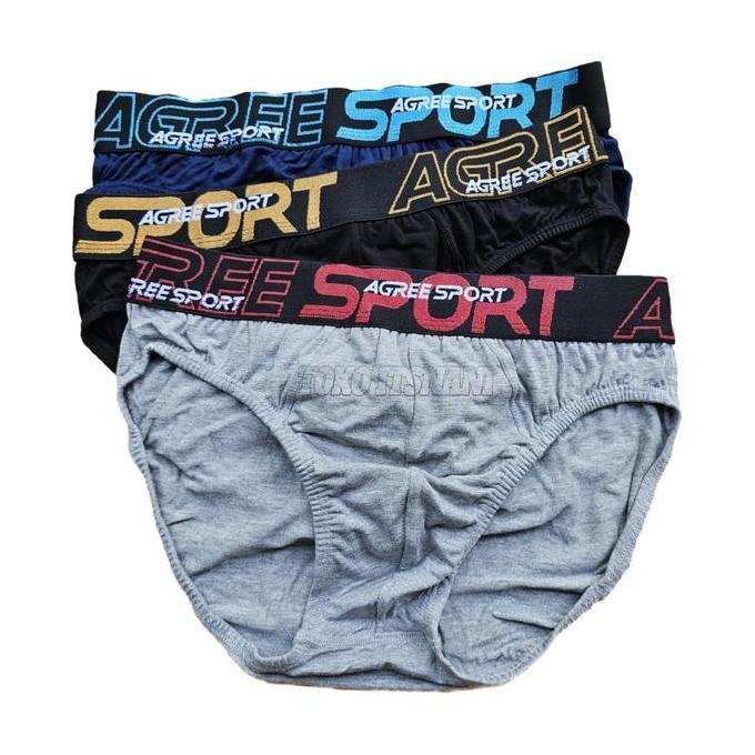 New Cd Pria Agree Sport 2328 Karet Boxer | Celana Dalam Pria Bahan Katun Lembut Isi 3
