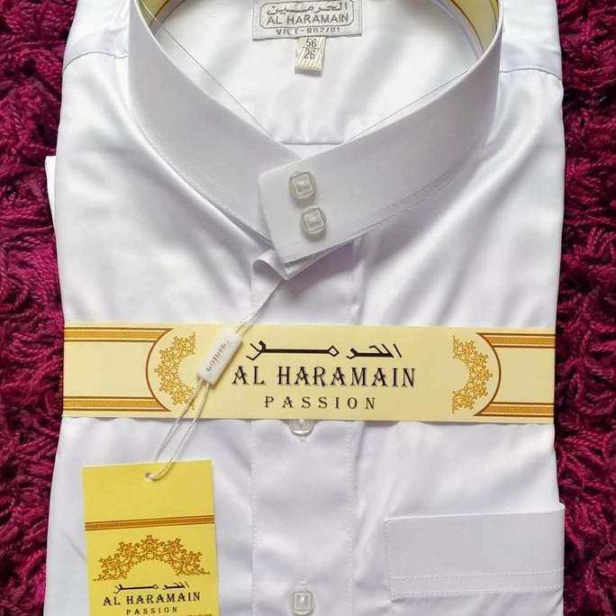 Gamis haramain impor viet polyster putih -jubah pria haramain polyster