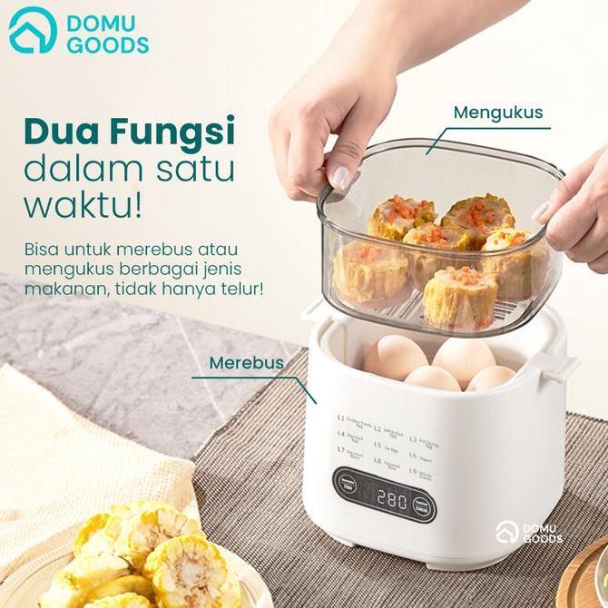 Youyou- Domu Mini Egg Steamer / Electric Steamer Multifungsi / Kukusan Listrik / Alat Masak Praktis 