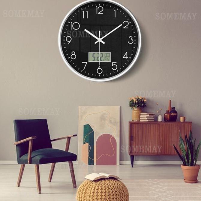 SOMEMAY Jam Dinding DIGITAL LCD M19/M20/ Jam dinding aesthetic diameter 30 cm/ Jam dinding tempel SS