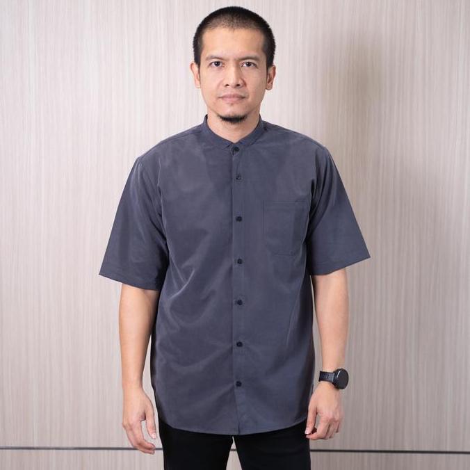 TWO-D Baju Kemeja Koko Muslim Pria Kerah Motif Lengan Pendek TD2684