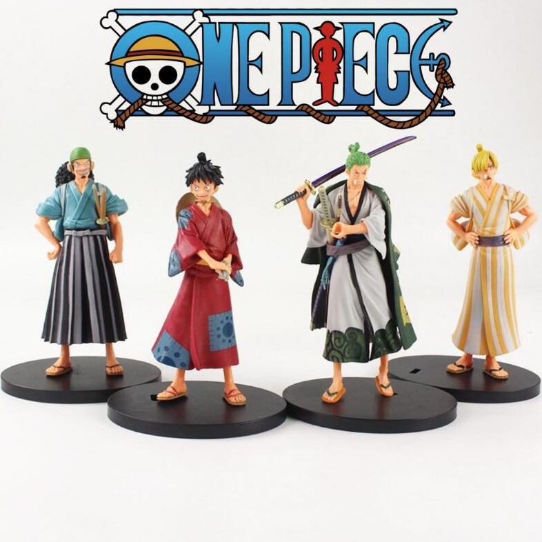 Action Figure One Piece LUFFY ZORO Wano Kimono DISKON