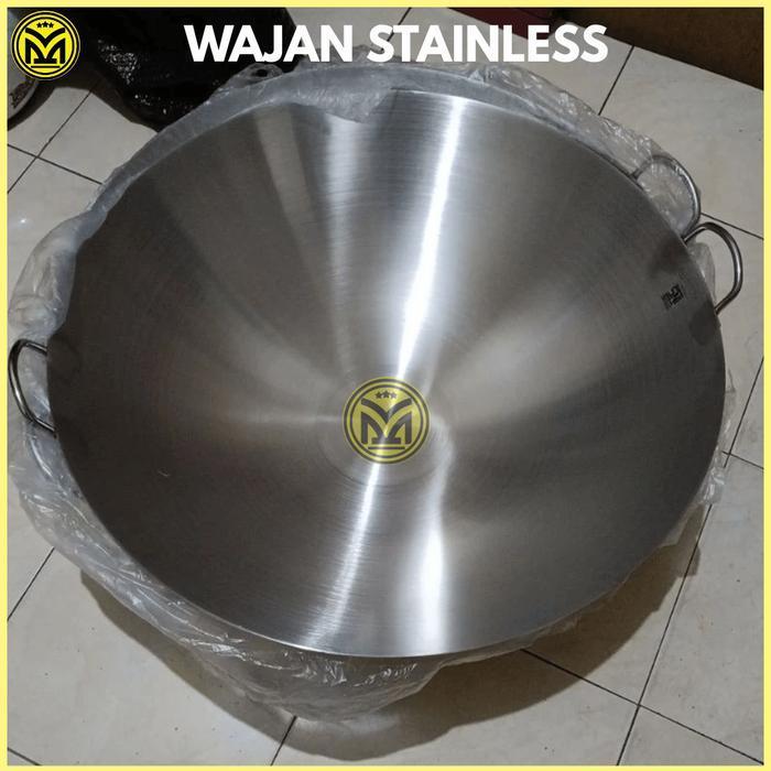 (Promo) Wajan Stainless Steel Jumbo Kimitsu Kuali Cekung Penggorengan Besar Ukuran 50 60 70 80 Cm Be
