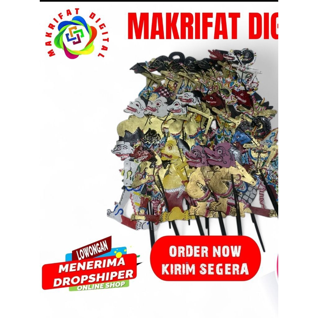 MAKRIFAT DIGITAL Wayang Kulit ASLI Mini Ukuran 30cm / PAKET WAYANG Mini Asli Kulit Sapi Tebal Segala