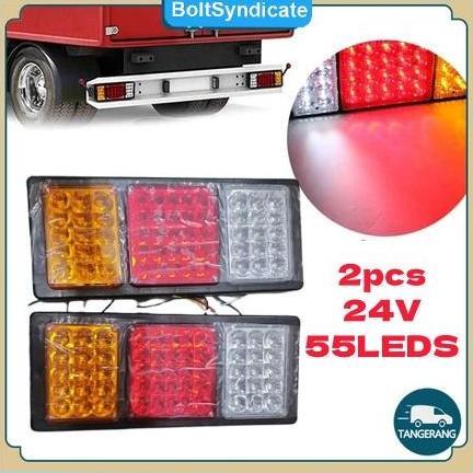 2 Pcs Stop Lamp Truk 24 Volt 12 Volt Led Energi Lampu Belakang Truk Kecerahan Tinggi Universal Ready