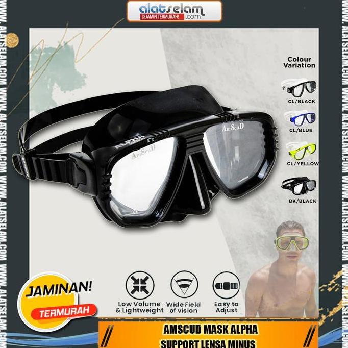 AmScuD Mask Alpha / Kacamata Snorkling & Diving / Mask Snorkling Diving / Kacamata Minus Snokling Di