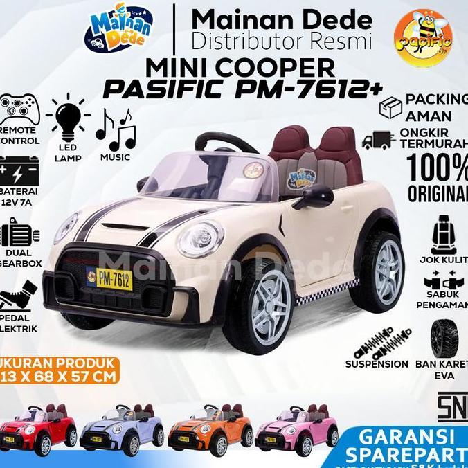 Mainan Mobil Aki Anak Mini Cooper PASIFIC PM7612+ BAN EVA PM 7612+