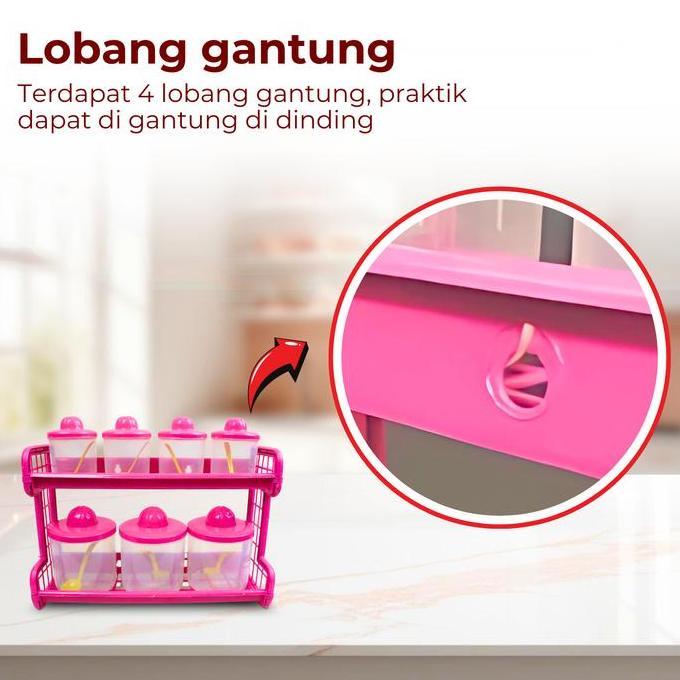 Sutoreji- [Aff15] Kitchen Set Tempat Bumbu 7 In 1 Pastela Rna Random | Rak Dapur Multifungsi Dengan 