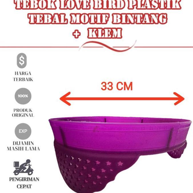 Dongmul- Tebok Sangkar Kandang Love Bird + Klem Diameter 33 Cm
