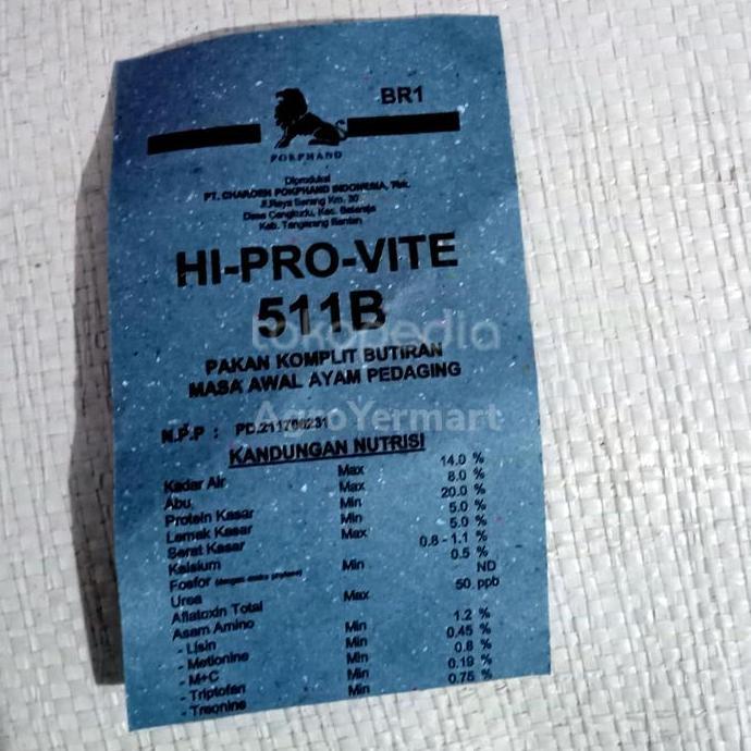 Dongmul- Voer Ayam 511 Voer Pakan Ayam Hi Pro Vite 511 Charoen Paket 10 Kg Jne