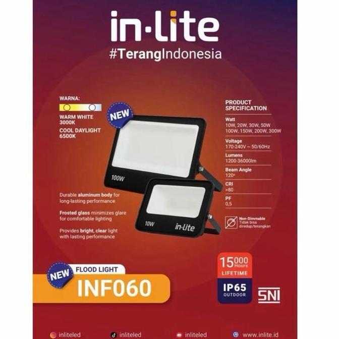 HARGA DISC - Lampu Sorot Led 30W/ Kap Sorot Led INF060 30 Watt Inlite