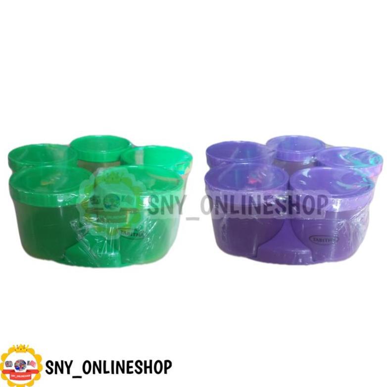 Terlaris Toples Set 5 / 5 Toples + 1 Nampan / Toples Nampan Rotary Tabitha