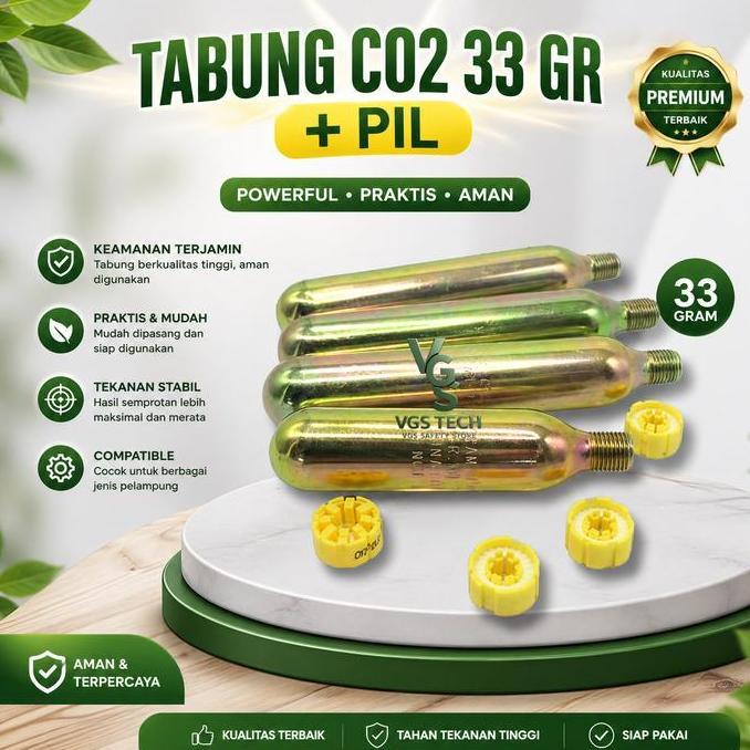Tabung Gas Co2 33gr Refill for Inflatable Life Jacket + Pill Otomatis