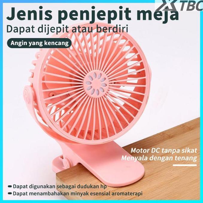 XTBC Kipas Angin Listrik Mini Usb Dapat Dijepitkan Dan Berdiri Untuk Mengisi Daya Kipas Kecil Meja A