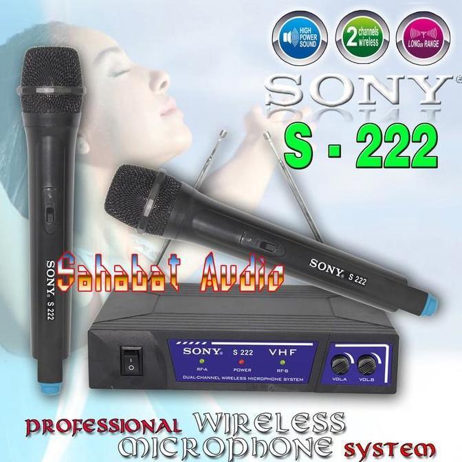 Sony Microphone Mic Double Wireless Sony S-222 .Uhf System Extra Bass