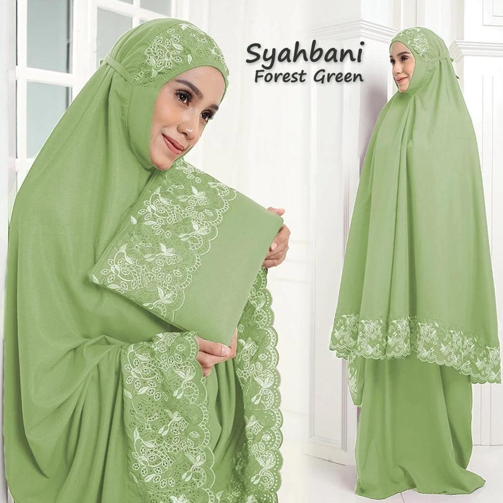 Free Ongkir Dzakiyya - Mukena  Syahbani | Mukena Dewasa Bordir Katun Premium Jumbo Lembut Cantik