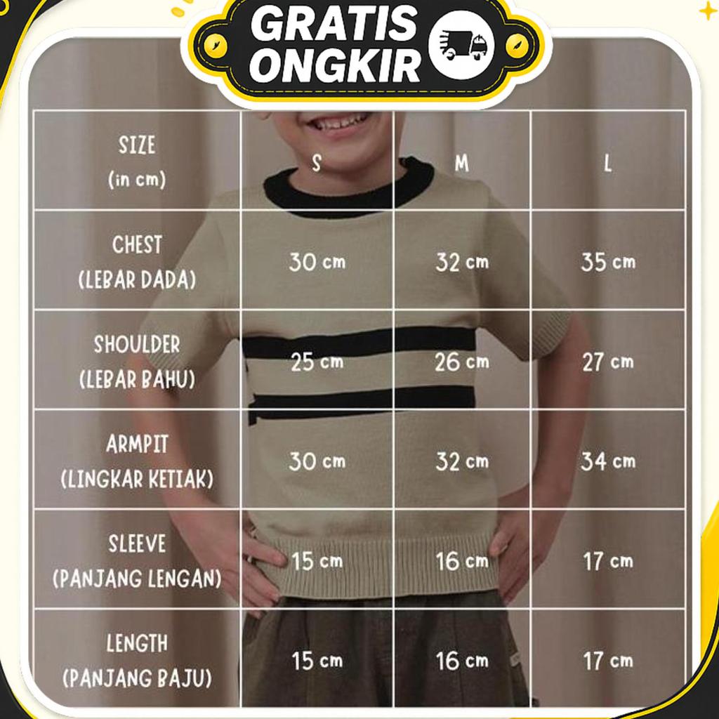 Kukai Kids | Anwen Top - Kaos Rajut Anak Laki-Laki - Kaos Knit Anak Laki-Laki