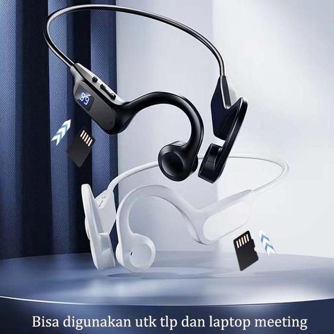 Mp3 headset memory card/Earphone Bluetooth Nyata/Kenakan di leher belakang/Olahraga/Permainan
