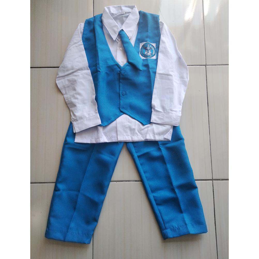 Best Seller Pelita Sport Seragam Tk Nasional Baju Taman Kanak-Kanak Putih Biru Lengan Panjang Setela