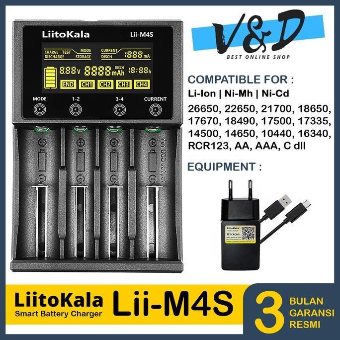 Termurah Charger Baterai Liitokala Lii M4S Original / Charger Baterai Aa /18650