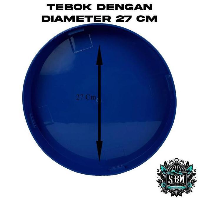 TEBOK PLECI MOTIF DIAMETER 27CM WARNA KUNING | WADAH UNTUK SANGKAR KANDANG BURUNG PLECI