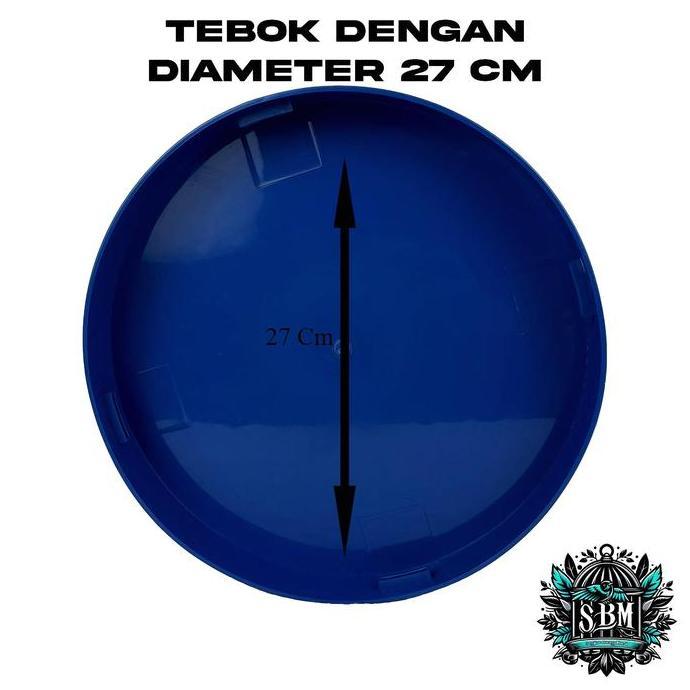 TEBOK PLECI MOTIF DIAMETER 27CM WARNA PINK | WADAH UNTUK SANGKAR KANDANG BURUNG PLECI