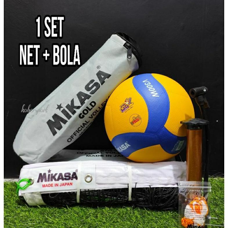 SANLOSHOP 1 SET NET VOLI IMPORT & BOLA VOLI MIKASA PROLIGA ORIGINAL SIZE 5 VIRAL