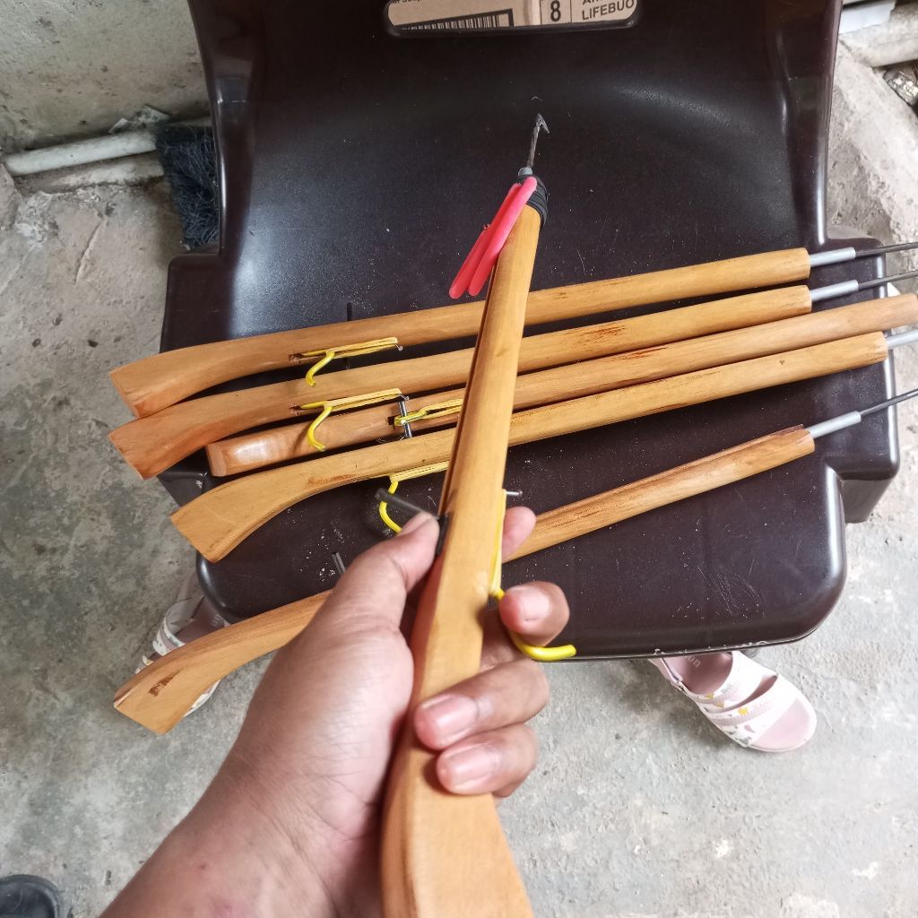 Stik Tangkai Joran Selam Kayu 50Cm Alur ATAS Dikirim LENGKAP Sistem STOP