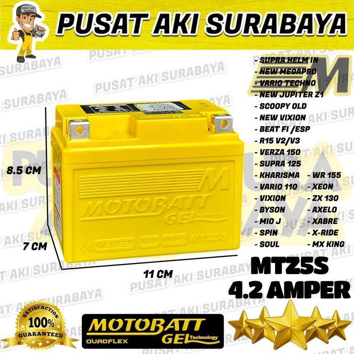 MOTOBATT MTZ5S ACCU GEL VARIO OLD 110 BEAT AKI MOTOR BEAT KARBU SUPRA 125 VARIO 110 VIXION NVL KGGZ5