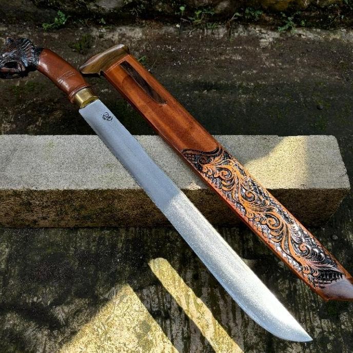 Terbaru Pisau Motif Handle Macan Multifungsi - Pisau Pamoroan Macan Ukir (Pamoroanukirmacanrasamalad