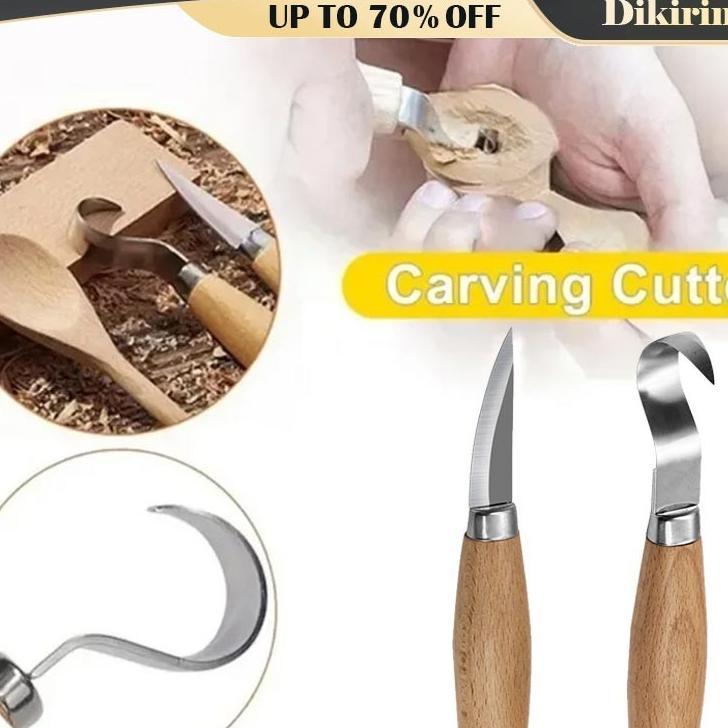 2Pcs Pisau Raut / Pisau Ukir / Pisau Kerajinan / Pisau Ukir Kayu Model U / Wood Carving Knife