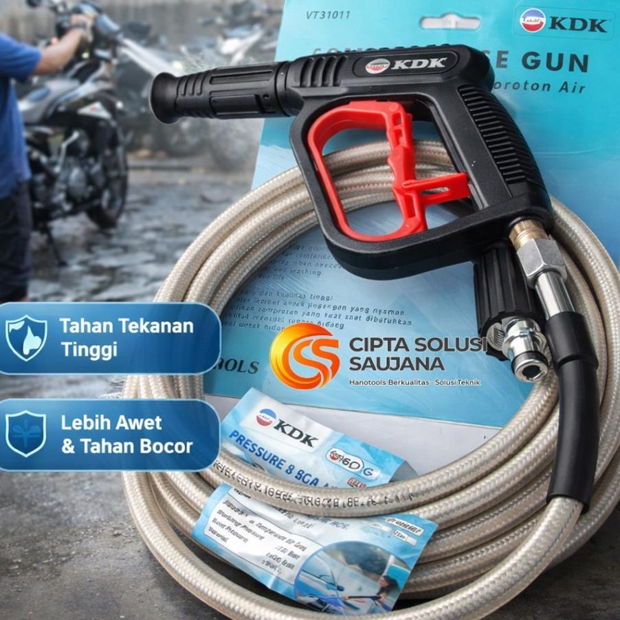 Paket Stik Gun Semprotan Air Dan Selang Jet Cleaner Heavy Duty 5M Kdk Water Sprayer High Pressure Cu