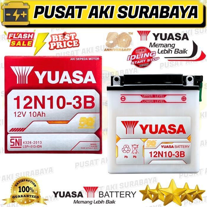 ORIGINAL YUASA 12N10 ACCU PUSAT AKI 12N10-3B 12V 10AMPER THUNDER VIAR KAISAR GENSET VESPA 12 VOLT 10