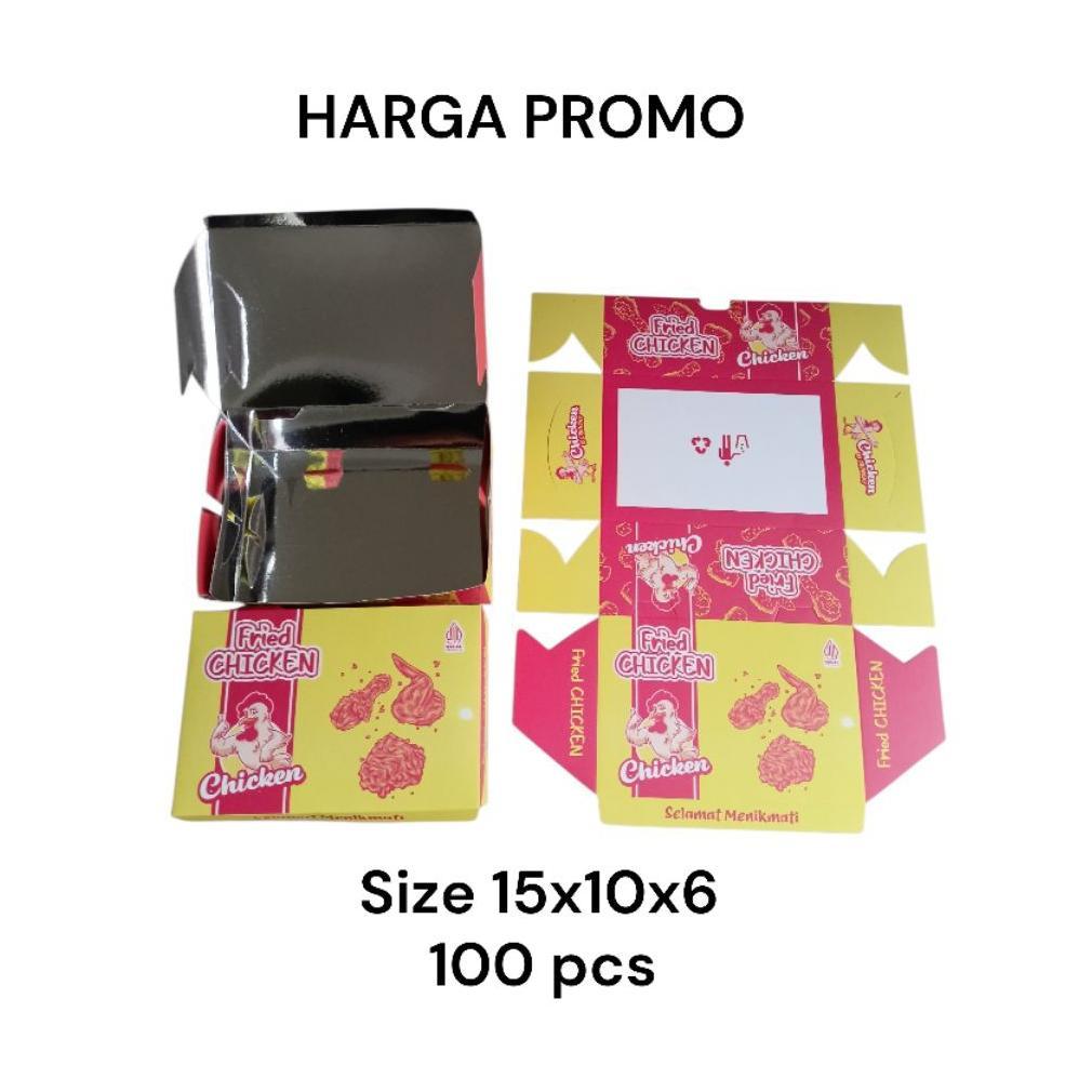 100 Lembar Box Kemasan Fried Chicken |  Kardus Box Fried Chicken