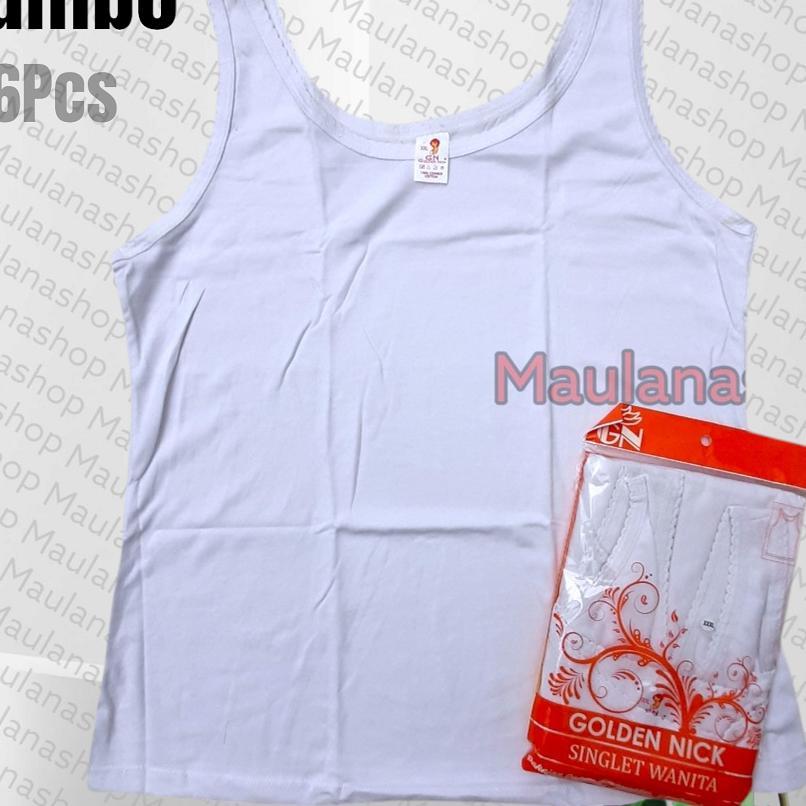 6Pcs Singlet Golden Nick At1073 Kaos Dalam Wanita Size Jumbo Katun Xxxl