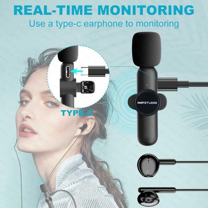 TERLARIS MIC NIRKABEL FOR YOUTUBER LIVE TIKTOK MIC NIRKABEL ANDROID WIRELESS CLIP ON MIC MICROPHONE 
