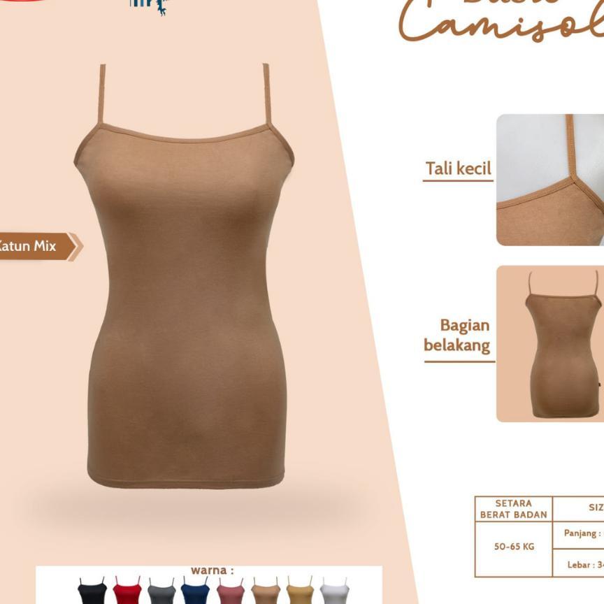 Camisol Tanktop Wanita Sorex 3322 - Atasan Singlet / Tanktop Wanita Panjang Dengan Tali Kecil