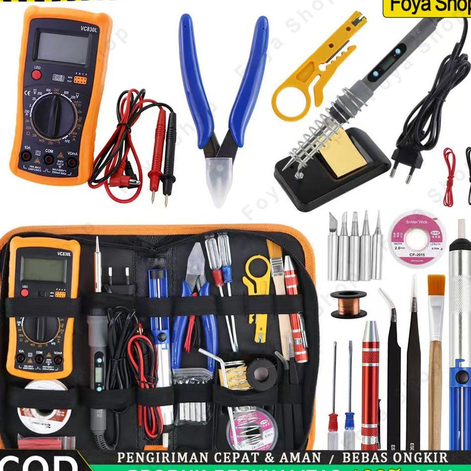 Paket Solder Listrik Lengkap Set Solder Listrik Lengkap Dengan Multimeter Iron Tool Kit 220V 60W/Sol