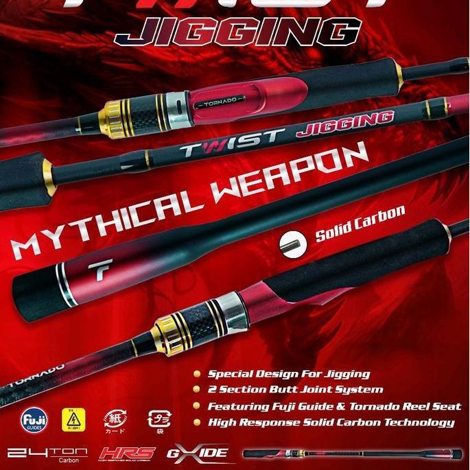Joran Jigging Tornado Twist Jigging Mythical Weapon Solid Carbon 602 Pe1-3 Pe2-4 Max Drag 15Kg Fuji