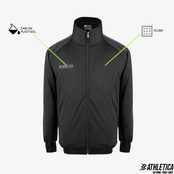 Garansi Athletica - Levin Tracktop Black Grey | Jaket Pria Wanita Olahraga Tracktop Unisex