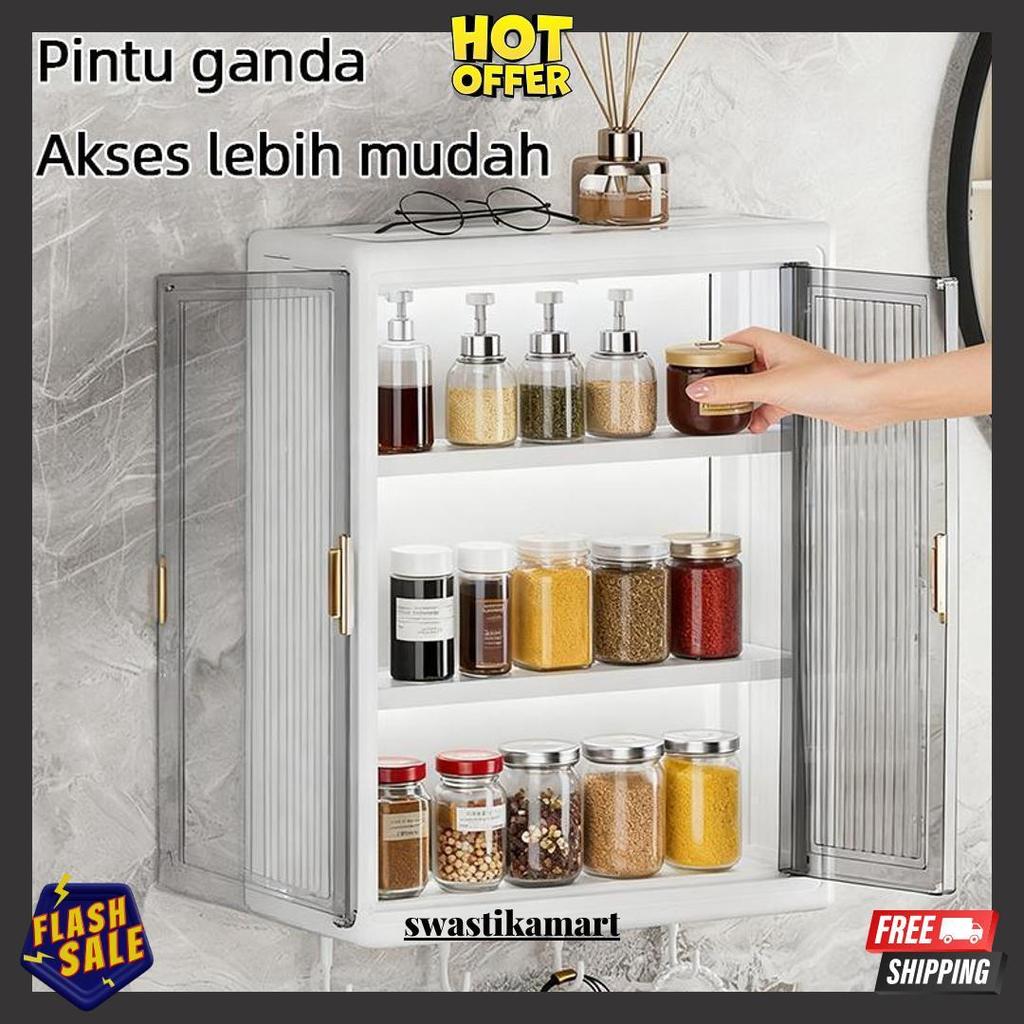 Kotak Wadah Bumbu Kotak Bumbu Dapur Tempel /Rak Bumbu/Rak Dinding Dapur Plastik/Lemari Dapur Gantung