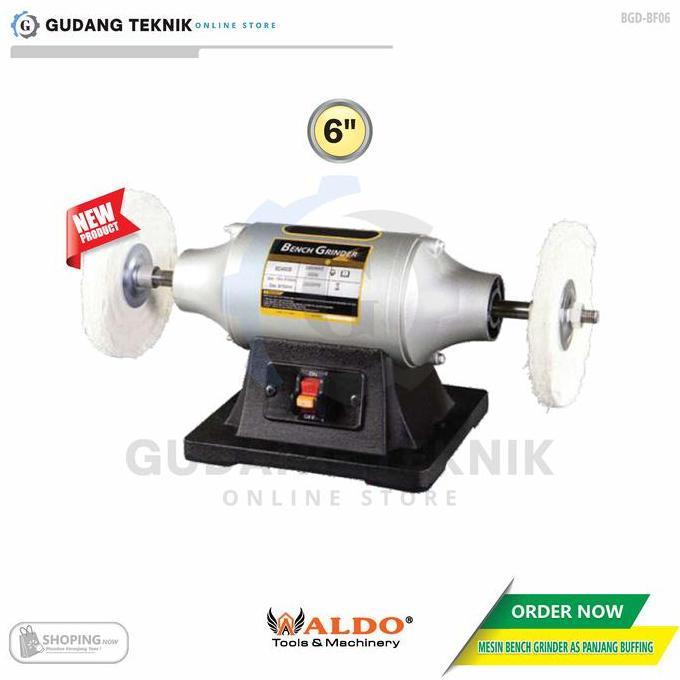 AKARA Mesin Gerinda Duduk 6" ALDO BGD-BF06 /Bench Grinder As Panjang Buffing