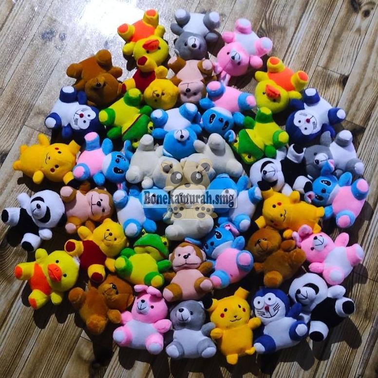 terbaru boneka mini labubu buket kado karakter lengkap, boba, panda, keropi, stitch, dog, monyet, be