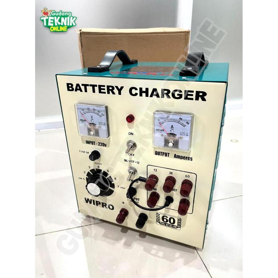 SAVAN Charger Aki Motor Mobil WIPRO WP-60AHR WP-60AHS 60A Reguler Rotary / Ces Cas Aki Baterai Batte